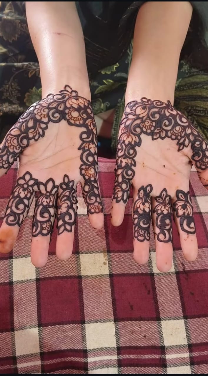 Mehendi — intricate palm lace pattern