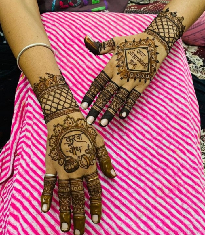Bridal mehendi — devotional hand design